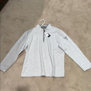 Mizzen+Main Gray Heathered Quarter-Zip Sweatshirt